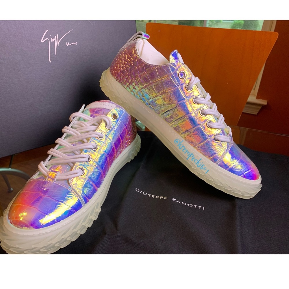giuseppe zanotti BNIB iridescent croc lowtops - Picture 11 of 16